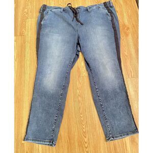 Torrid Jeans Plus Size 4 Regular Side Stripe Waist Tie Elastic Stretch Tapered G